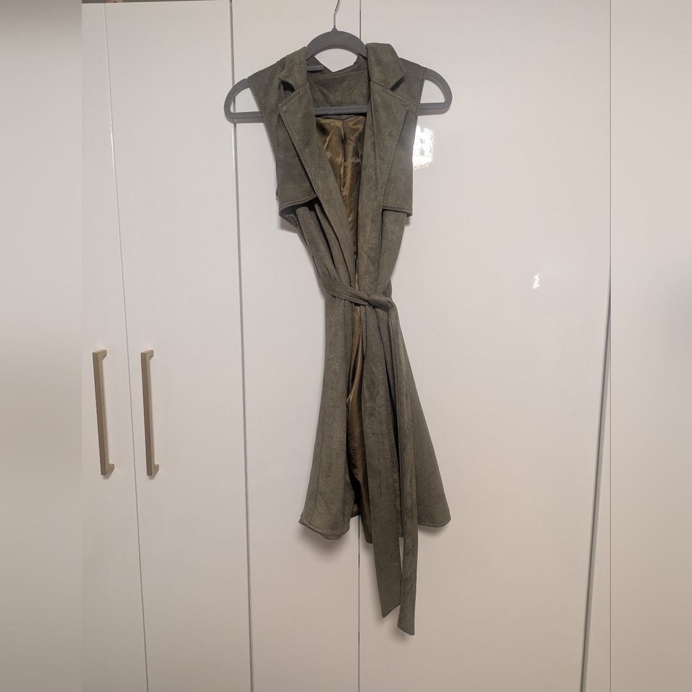 NWOT Suede Like Green Vest